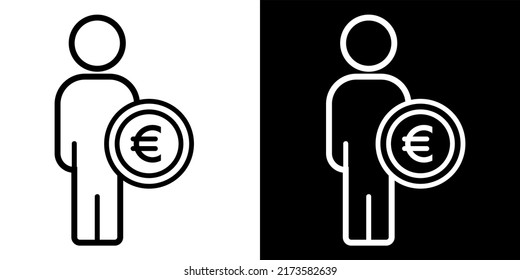 Illustration Vector Graphic of Account, businessman, person Icon. Black Color Icon.
