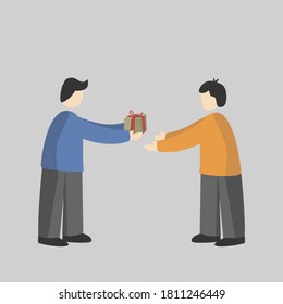 illustration vector graphic of the act of giving. good for open donation and other social activities