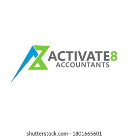 Illustration vector graphic of activate 8 accountants best for business logo