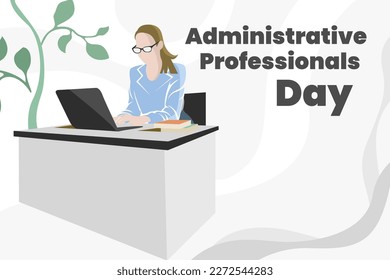 Ilustración vectorial gráfico del día de los profesionales administrativos. Bien por el afiche