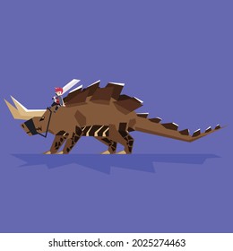 Illustration vector graphic of adventure with earth dragon, suitable for mascot, ornament, etc. 