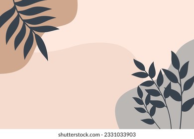 Illustration Vector Graphic of Aesthetic Background Template with Subtle Pastel Colors and Nature Motifs.	
