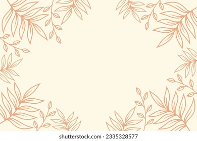 Illustration Vektorgrafik von ästhetischen Hintergrund Vorlage mit Luxus-Natur-Thema. Border Template mit Luxury Style. Einfache und minimalistische Hintergrundvorlage.