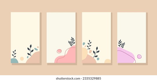Gráfico vectorial de ilustración de plantillas de fondo estético en estilo moderno simple con espacio de copia para texto. Bien por los fondos y marcos de la invitación a la boda, fondos de escritorio de historias de medios sociales.