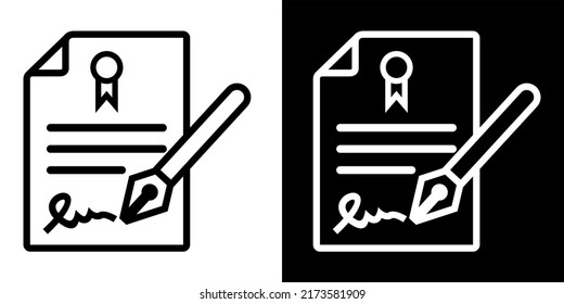 Illustration Vector Graphic of Agreement, certification, contract Icon. Black Color Icon.