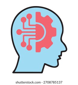Ilustración Vector gráfico de AI Brain Processing