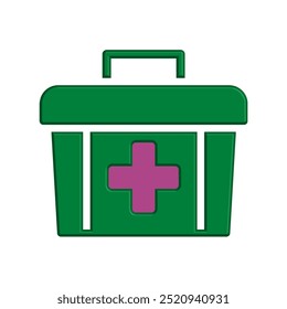 Ilustración Vector gráfico de primeros auxilios icono de la caja. Apto para emergencias, botiquín, atención médica, etc.