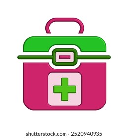 Illustration Vector graphic of aid first box icon. Fit for emergency, medical kit, healthcare etc.