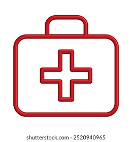 Illustration Vektorgrafik des ersten Kastensymbols. Fit für den Notfall, medizinisches Kit, Gesundheitswesen etc.