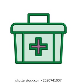 Illustration Vector graphic of aid first box icon. Fit for emergency, medical kit, healthcare etc.