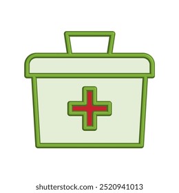 Illustration Vektorgrafik des ersten Kastensymbols. Fit für den Notfall, medizinisches Kit, Gesundheitswesen etc.
