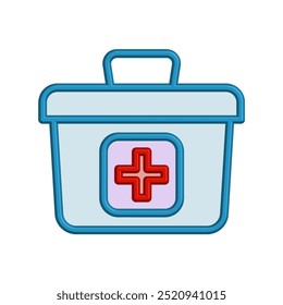 Ilustración Vector gráfico de primeros auxilios icono de la caja. Apto para emergencias, botiquín, atención médica, etc.