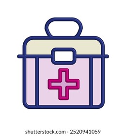 Illustration Vector graphic of aid first box icon. Fit for emergency, medical kit, healthcare etc.