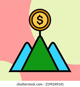 Ilustración Vector Gráfico del objetivo, negocio, objetivo Icono