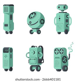 illustration vector graphic of air filter robots