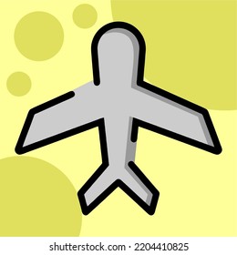 Illustration Vector Graphic of aircraft fly, airplane, flight icon