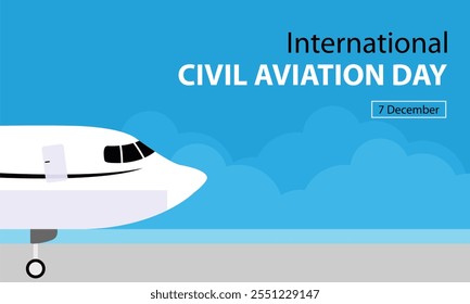 ilustração gráfico vetorial de avião pronto para decolar no aeroporto, perfeito para o dia internacional, dia da aviação civil internacional, comemorar, cartão de saudação, etc.