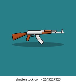 Illustration vector graphic of ak 47. Perfect for game asset, etc.