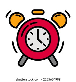 Ilustración Vector Gráfico de reloj despertador, icono de tiempo. Caricatura