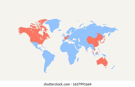 Illustration vector graphic of Alert corona virus outbreak with China,map and world map in the background. Map of China with deadly corona virus. Dangerous chinese ncov corona virus. Vector eps10.