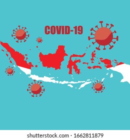 Illustration vector graphic of Alert corona virus covid-19 indonesia
