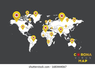 Illustration vector graphic of Alert corona virus outbreak with China,map and world map in the background.