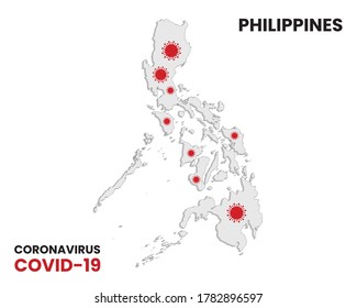 Illustration vector graphic of Alert corona virus outbreak with philippines map in the background. Awareness prevention update concept. EPS10 vector illustration.