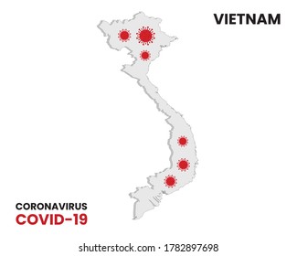 Illustration vector graphic of Alert corona virus outbreak with vietnam map in the background. Awareness prevention update concept. EPS10 vector illustration.