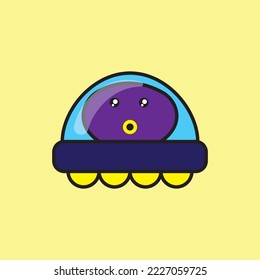 illustration vector graphic of alien doodle.