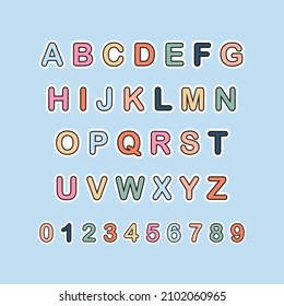 Illustration vector graphic of alphabet fit for kids class, sticker, education