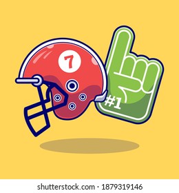 Illustration vector graphic of American Ball with a helmet. Sport logo and icon concept. Flat cartoon style