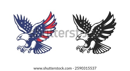 Illustration vector graphic of American flying eagle flag logo