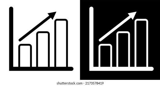 Ilustración Vector Gráfico de Analítica, negocios, gráfico Icono. Icono de color negro.