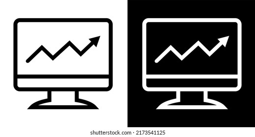 Illustration Vector Graphic of Analytics, graph, online Icon. Black Color Icon.