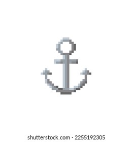 Illustration vector graphic of anchor in pixel art syle