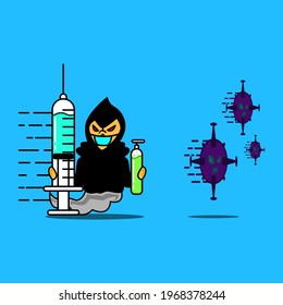 Illustration vector graphic of angle of death for covid 19 ,good for poster design protocol covid 19 ,t-shirt design ,billboard design.