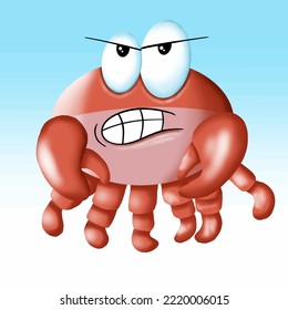 Illustration vector graphic of an angry Crab