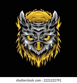 illustration vector graphic of a angry owl,can be used as a merch,t-shirt design,poster,etc