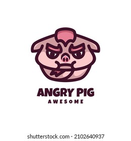 Illustration, Vektorgrafik von Angry Pig, gut für Logo-Design