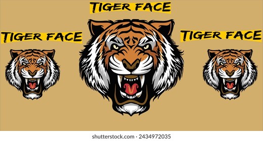 illustration vector graphic of angry tigerhead mascot good for logo sport ,t-shirt ,logo. 