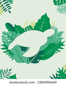 ilustración vectorial gráfico de animal en hoja de fondo perfecto para banner de fondo de diseño 