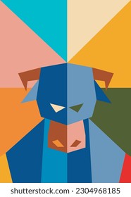 illustration vector graphic of animal in geometric and gradation perfect for background wallpaper and banner