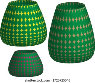 Illustration vector graphic of antique pictures with 3D effects. shaped cask or unique water drum. Great for home decoration and design.