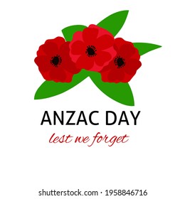 Illustration vector graphic of Anzac day. Lest we forget.