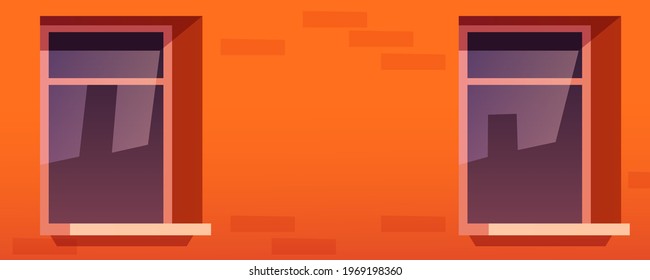Illustration vector graphic of apartment building with open windows, part 2.