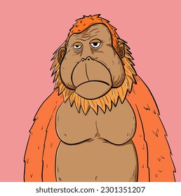illustration vector graphic ape character illustration