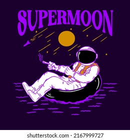 Illustration vector graphic of “Astronout” for apparel design merchandise, such as logos on product packaging
