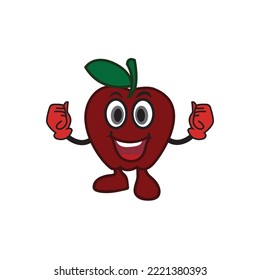 illustration vector graphic of apple character.