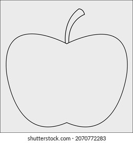 Ilustración vectorial gráfico de la línea de fruta de manzana para el libro de colorear.