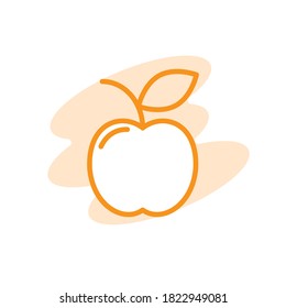 Ilustración Vector gráfico del icono de manzana. Apto para alimentos, orgánicos, dietas, frescos, saludables, etc.